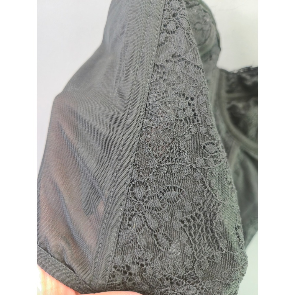Wynnque Lace Corset Top Bustier Boned Mesh Sleeveless M Black Underwire Y2K - Picture 9 of 10
